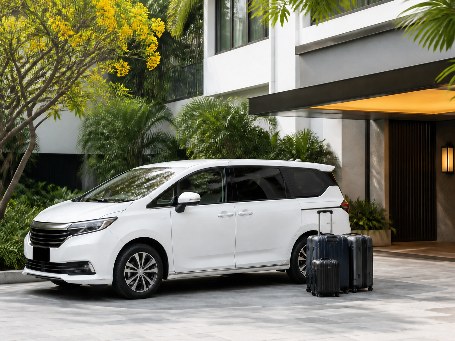 Door-to-door private MPV pickup with luggage